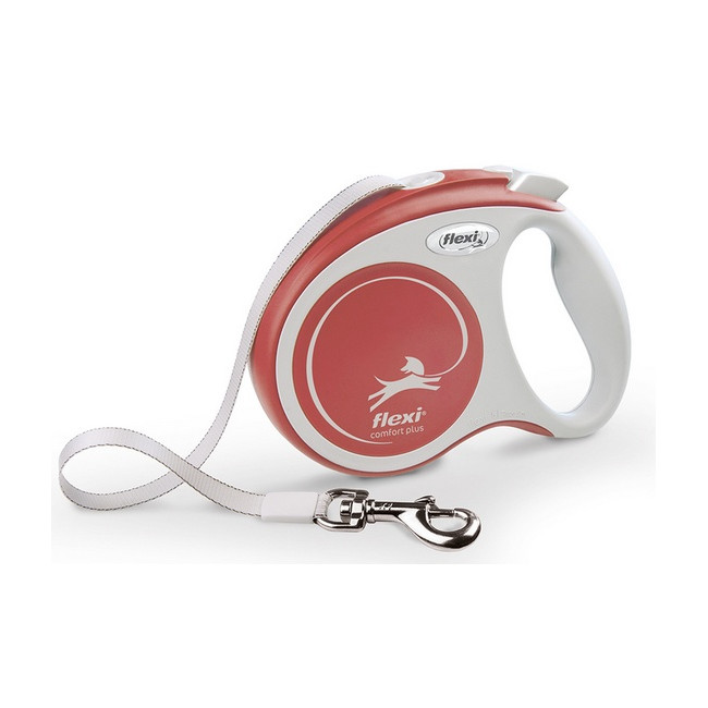 Flexi New Comfort Plus Smycz taśma S 5m jasnoczerwona