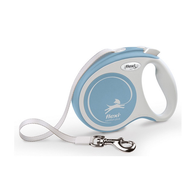 Flexi New Comfort Plus Smycz taśma S 5m jasnoniebieska