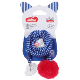 Zolux Zabawka zawieszana dla kota Pompon ze sprężyną Malo 80cm niebieski