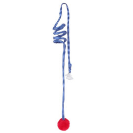 Zolux Zabawka zawieszana dla kota Pompon ze sprężyną Malo 80cm niebieski