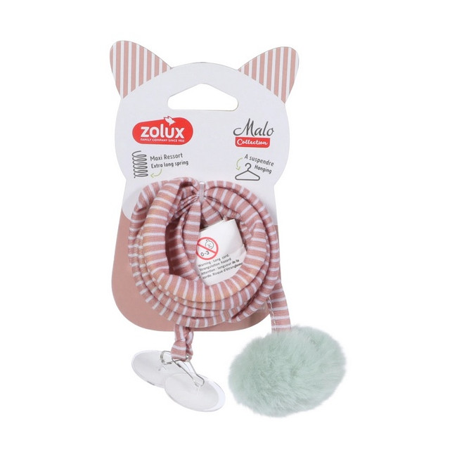 Zolux Zabawka zawieszana dla kota Pompon ze sprężyną Malo 80cm różowy