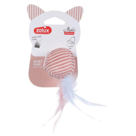Zolux Zabawka dla kota Piłka z piórkami Malo 4cm różowa