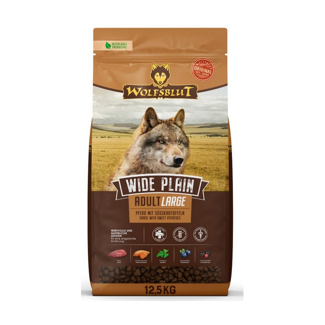 Wolfsblut Dog Wide Plain Large Breed - konina i bataty 12,5kg