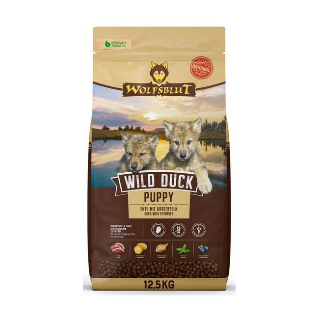Wolfsblut Dog Wild Duck Puppy - kaczka i bataty 12,5kg