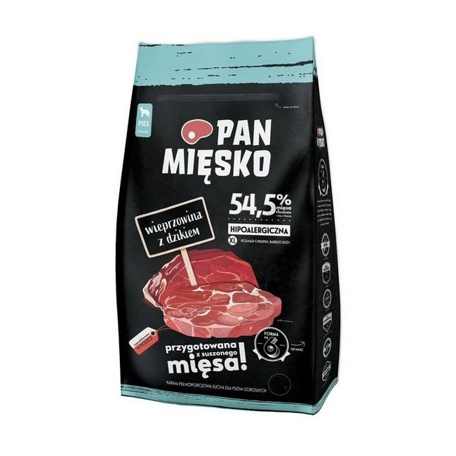 Pan Mięsko Karma sucha dla psa - wieprzowina i dzik chrupki XL 20kg