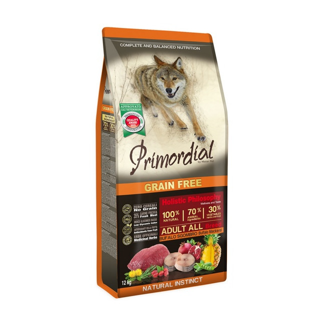 Primordial Dog Grain Free Adult Buffalo & Mackerel 12kg