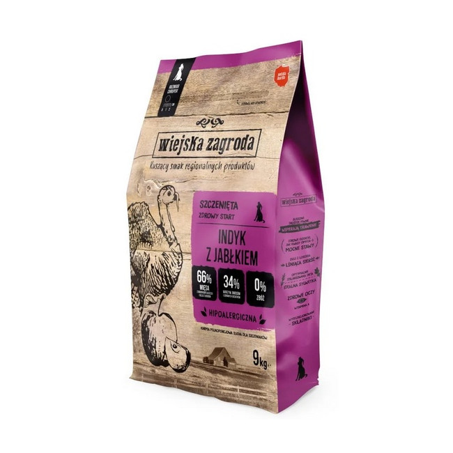Wiejska Zagroda Indyk z jabłkiem Puppy 9kg