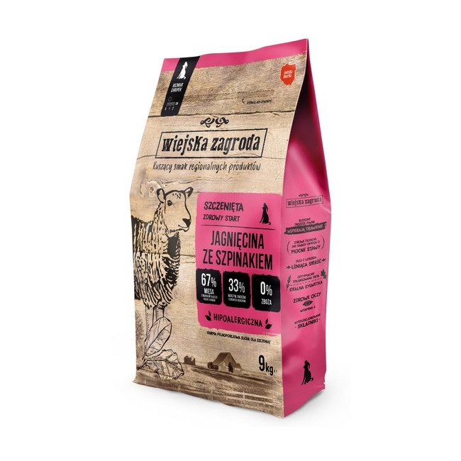 Wiejska Zagroda Jagnięcina ze szpinakiem Puppy 9kg