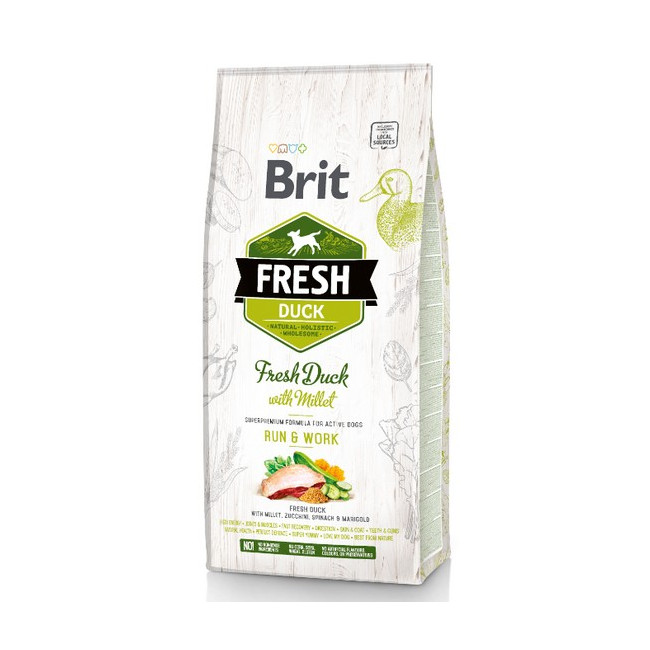 Brit Fresh Dog Adult Active Duck & Millet 12kg