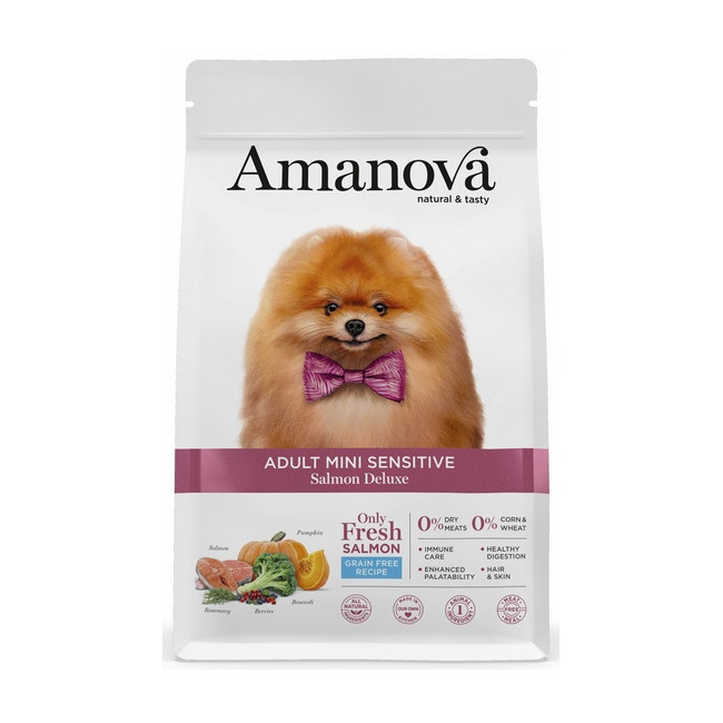 Amanova Dog Adult Mini Sensitive Salmon Deluxe - łosoś 7kg