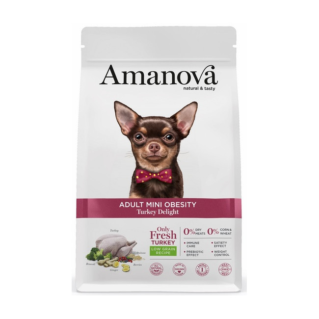 Amanova Dog Adult Mini Obesity Turkey Delight - indyk 7kg