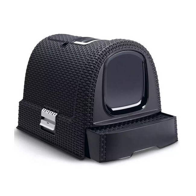 Curver Toaleta z filtrem dla kota grafitowo-biała