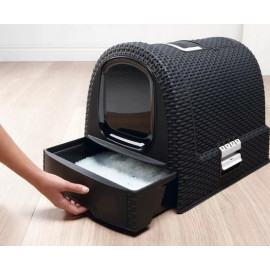 Curver Toaleta z filtrem dla kota grafitowo-biała