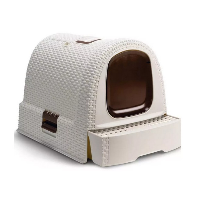 Curver Toaleta z filtrem dla kota beżowo-brązowa