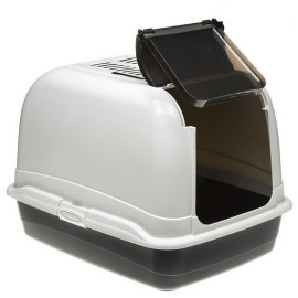 Ferplast Toaleta Maxi Bella biało-czarna - dla dużego kota [72070099]