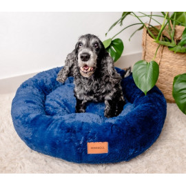 MIMIKO Pets Legowisko Shaggy okrągłe XL 75cm chabrowe