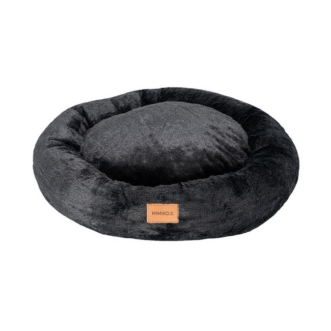 MIMIKO Pets Legowisko Shaggy okrągłe XL 75cm czarne
