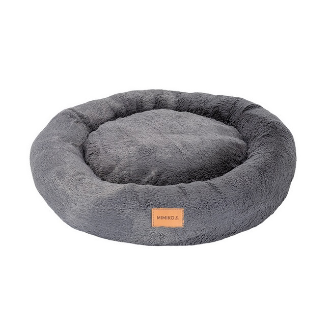 MIMIKO Pets Legowisko Shaggy okrągłe XL 75cm grafitowe