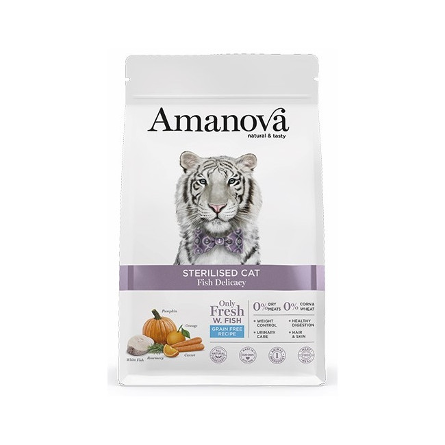 Amanova Cat Sterilised Fish Delicacy - biała ryba 4kg