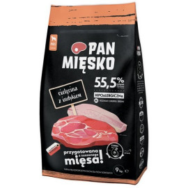 Pan Mięsko Karma sucha dla psa - cielęcina i indyk chrupki M 9kg