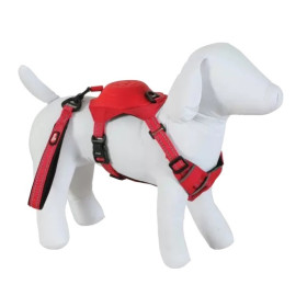 Zolux Szelki ze smyczą automatyczną Easyride XL czerwone