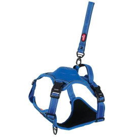 Zolux Szelki ze smyczą automatyczną Easyride XL niebieskie