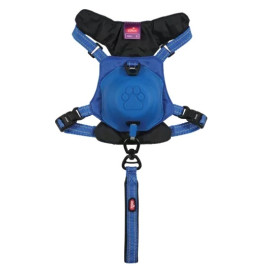 Zolux Szelki ze smyczą automatyczną Easyride M niebieskie