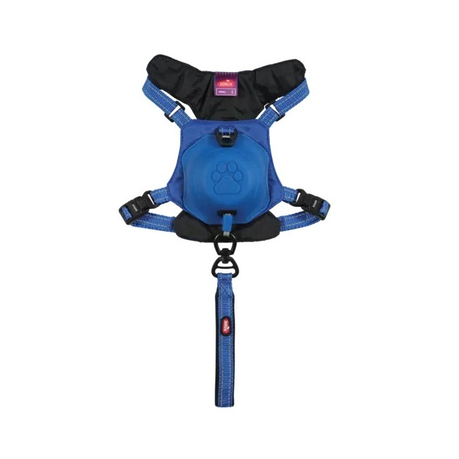 Zolux Szelki ze smyczą automatyczną Easyride M niebieskie