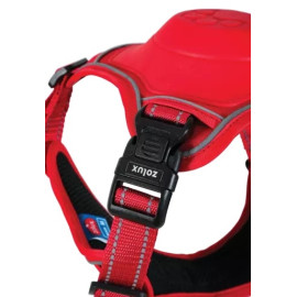 Zolux Szelki ze smyczą automatyczną Easyride M czerwone