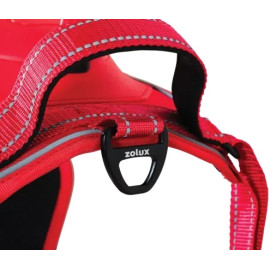Zolux Szelki ze smyczą automatyczną Easyride M czerwone