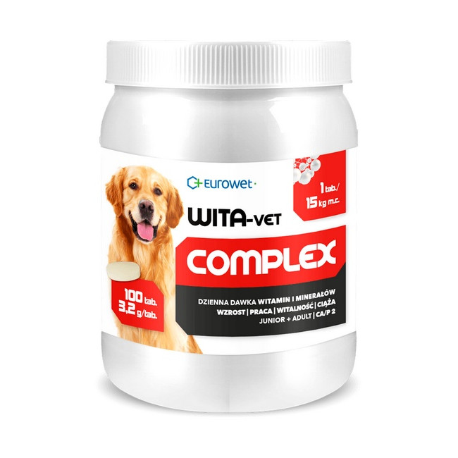 Wita-Vet Complex CA/P 2  3,2g 100tabl. - preparat witaminowy dla ciężarnych suk i szczeniąt