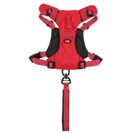 Zolux Szelki ze smyczą automatyczną Easyride S czerwone