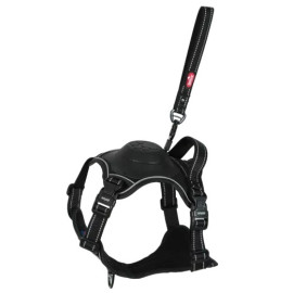 Zolux Szelki ze smyczą automatyczną Easyride S czarne