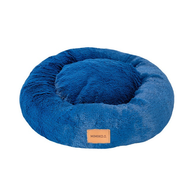 MIMIKO Pets Legowisko Shaggy okrągłe L 60cm chabrowe