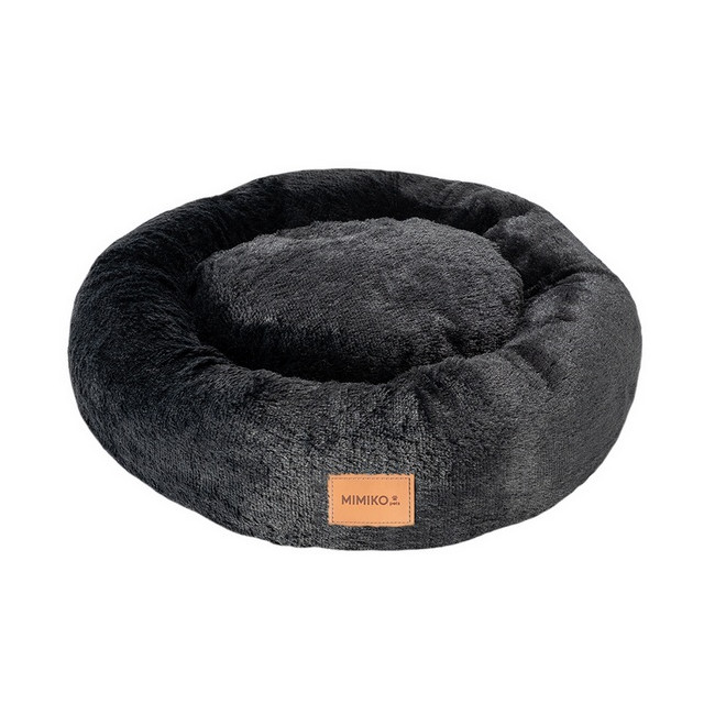 MIMIKO Pets Legowisko Shaggy okrągłe L 60cm czarne