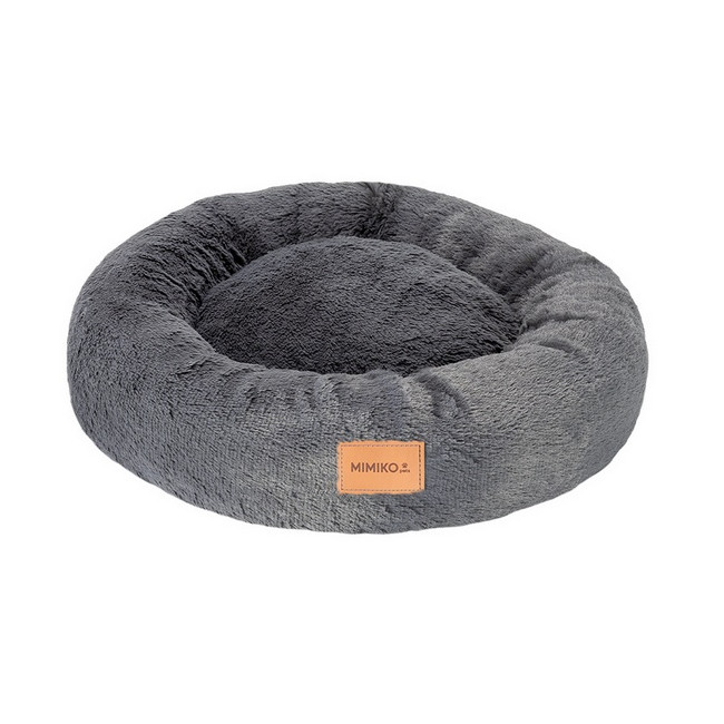 MIMIKO Pets Legowisko Shaggy okrągłe L 60cm grafitowe