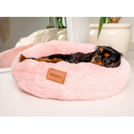 MIMIKO Pets Legowisko Shaggy okrągłe L 60cm różowe
