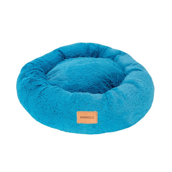MIMIKO Pets Legowisko Shaggy okrągłe L 60cm turkusowe