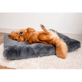 MIMIKO Pets Legowisko Shaggy prostokątne XL 85x65cm grafitowe