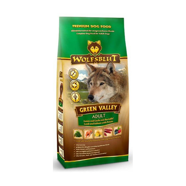 Wolfsblut Dog Green Valley - jagnię, łosoś i ziemniaki 2kg