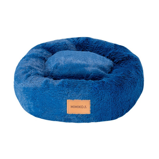 MIMIKO Pets Legowisko Shaggy okrągłe M 45cm chabrowe