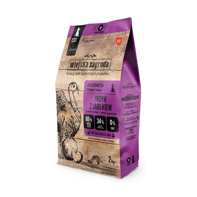Wiejska Zagroda Indyk z jabłkiem Puppy 2kg
