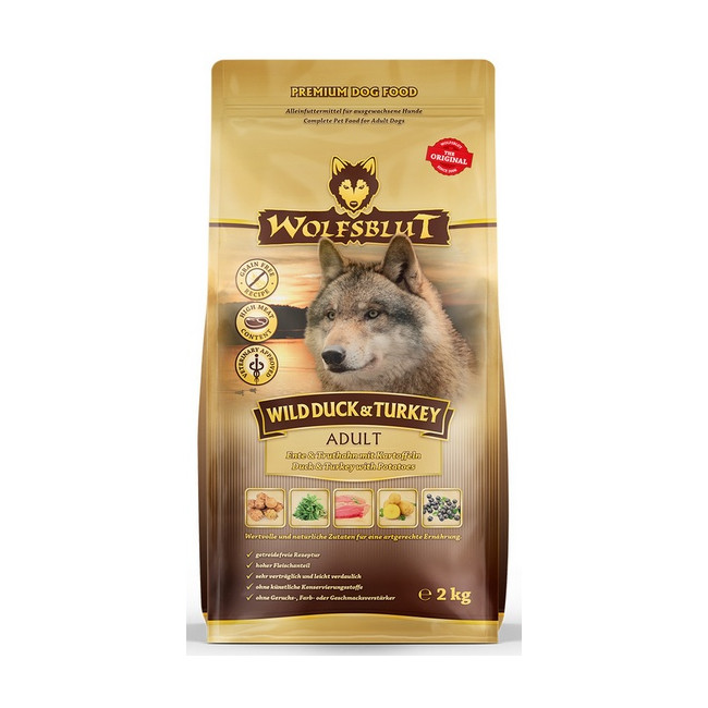 Wolfsblut Dog Wild Duck & Turkey - kaczka, indyk i bataty 2kg