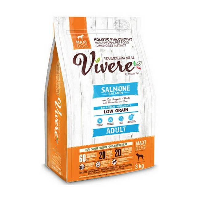 Vivere Maxi Adult Salmon 3kg Karma Monobiałkowa z Łososiem dla dużych ras