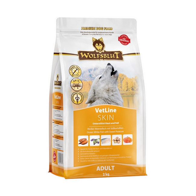 Wolfsblut Dog VetLine Skin - biała ryba oceaniczna i bataty 2kg