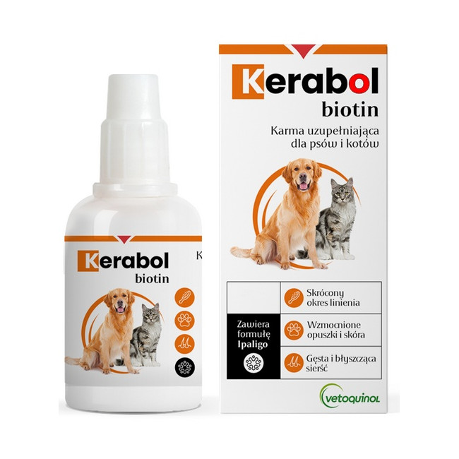 Vetoquinol Biowet Pet Line Kerabol - krople na poprawę sierści 50ml