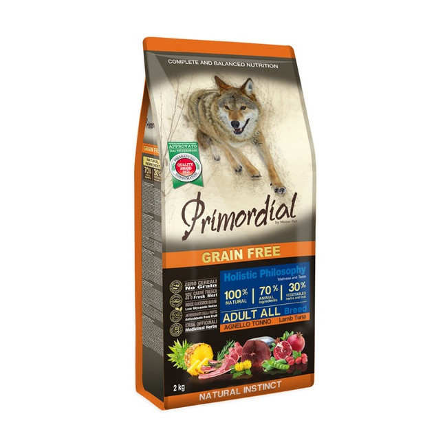 Primordial Dog Grain Free Adult Tuna & Lamb 2kg