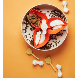 Spin Interaktywna miska Flower/Spin biało-pomarańczowa