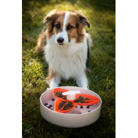 Spin Interaktywna miska Flower/Spin biało-pomarańczowa