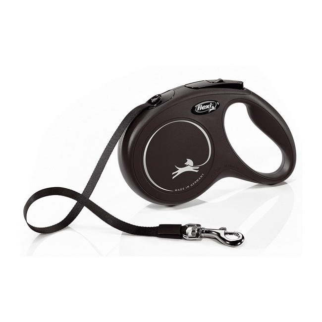 Flexi New Classic Smycz taśma M 5m czarna [FL-2220]